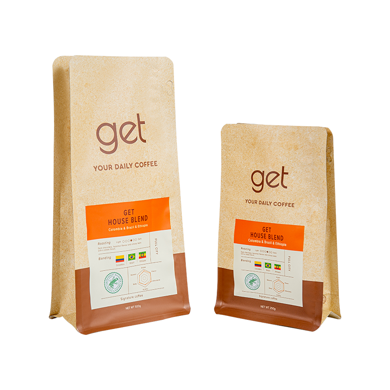 250g-1kg Mála Caife Séala Ocht Taobh 250g-1kg Mála Caife Séala Ocht Taobh