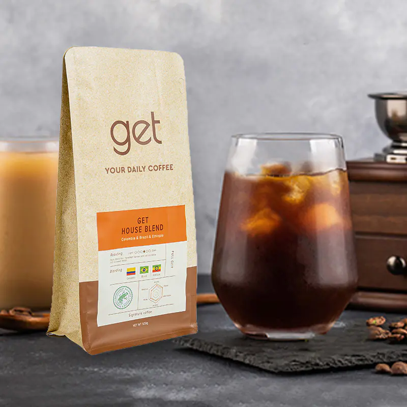 250g-1kg Mála Caife Séala Ocht Taobh 250g-1kg Mála Caife Séala Ocht Taobh